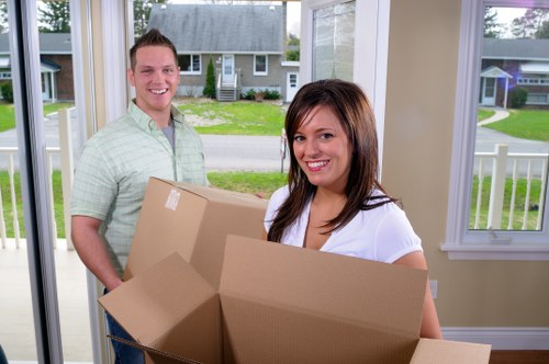 New flat prepared for arrival during removals in Yeading