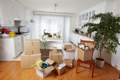 Packed student items stored securely in a clean Yeading facility