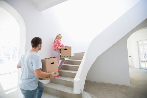 Storage aisle with clear walkways and safety awareness