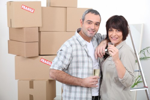 Cardboard and packaging recycling activity in storage facility